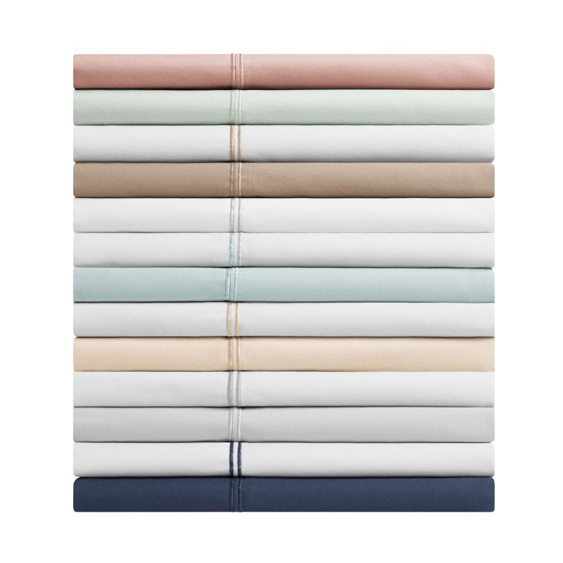 Platinum Silver Hotel Style 300 Thread Count Pillowcases with Silver Hem - Standard/Queen, 2 Pack