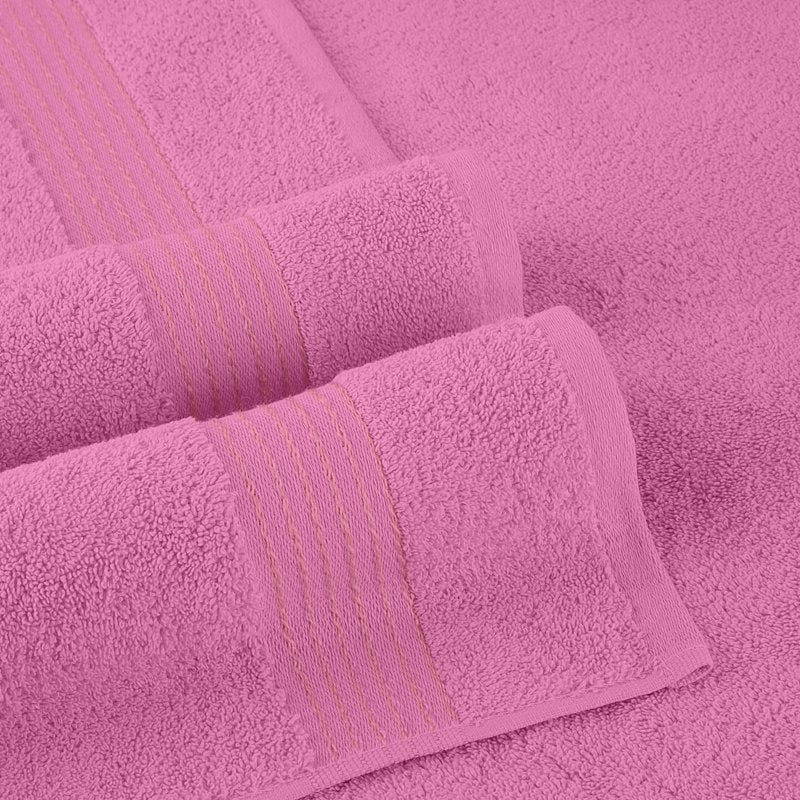Turkish Cotton Towel Set - 6 Pieces Light Pink Bath & Hand Towels, Washcloths