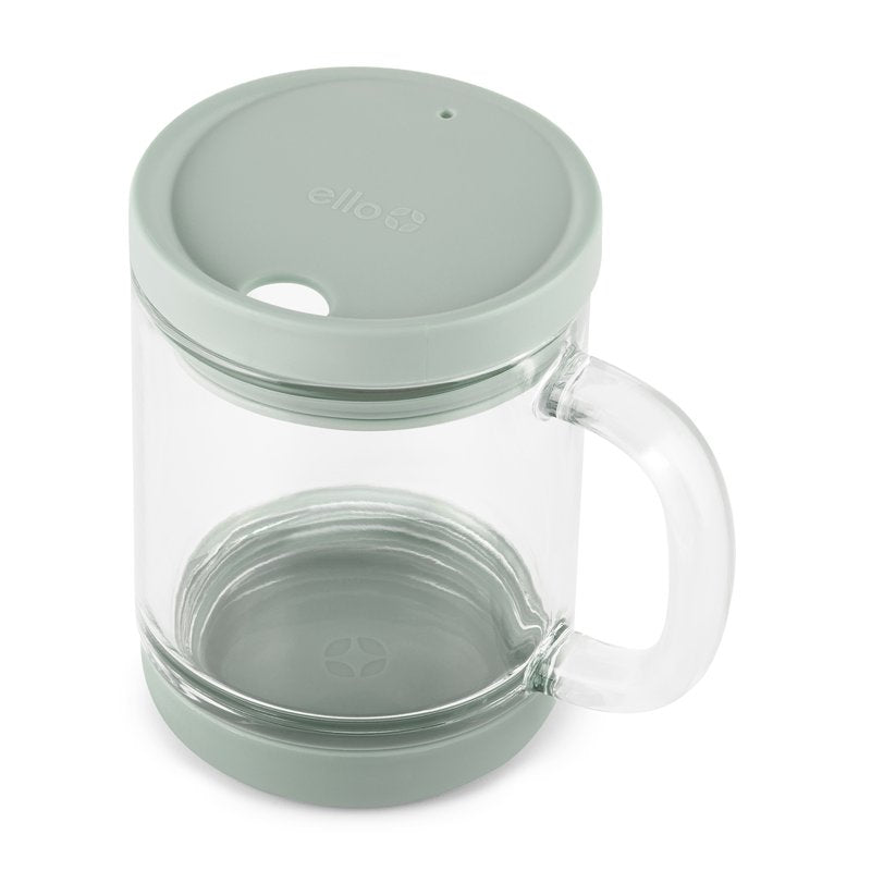 12oz Glass Travel Mug with Lid - Sage Color