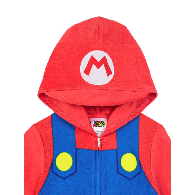 Mario Boys Long Sleeve Blanket Sleeper XS 4-5 - Red Character Pajama