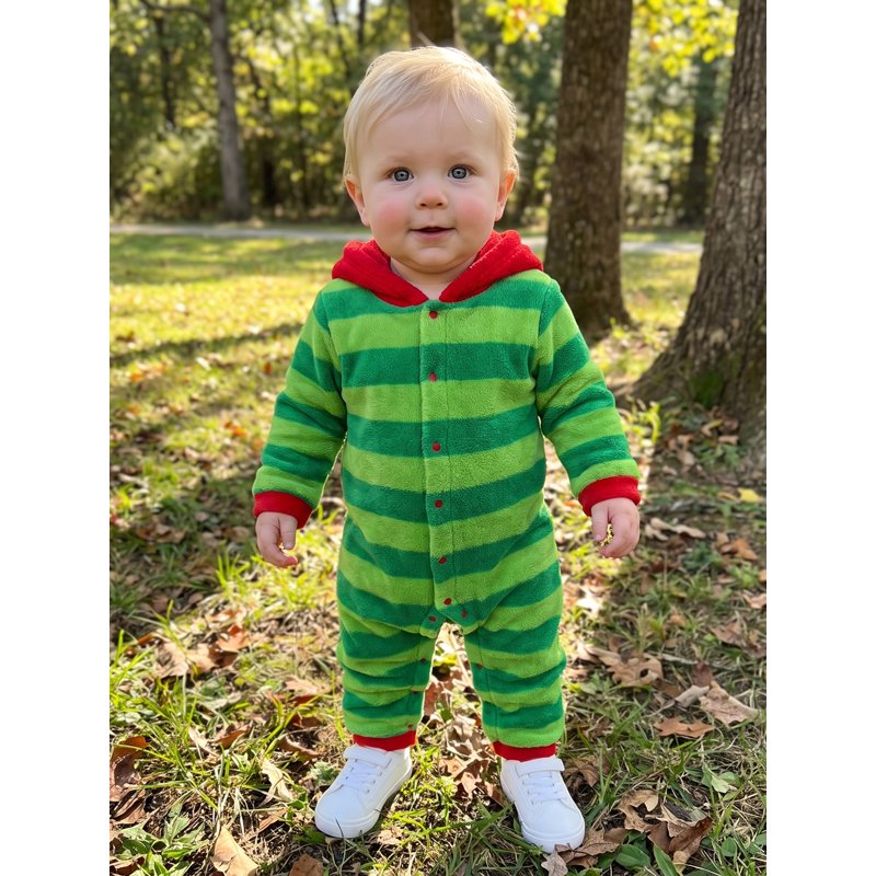 Green Toddler Baby Caterpillar Fleece Jumpsuit Halloween Costume 12-18 Months