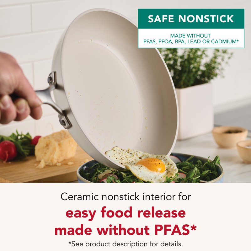 Ceramic Induction Skillet Set - 2 Piece, Dishwasher & Oven Safe