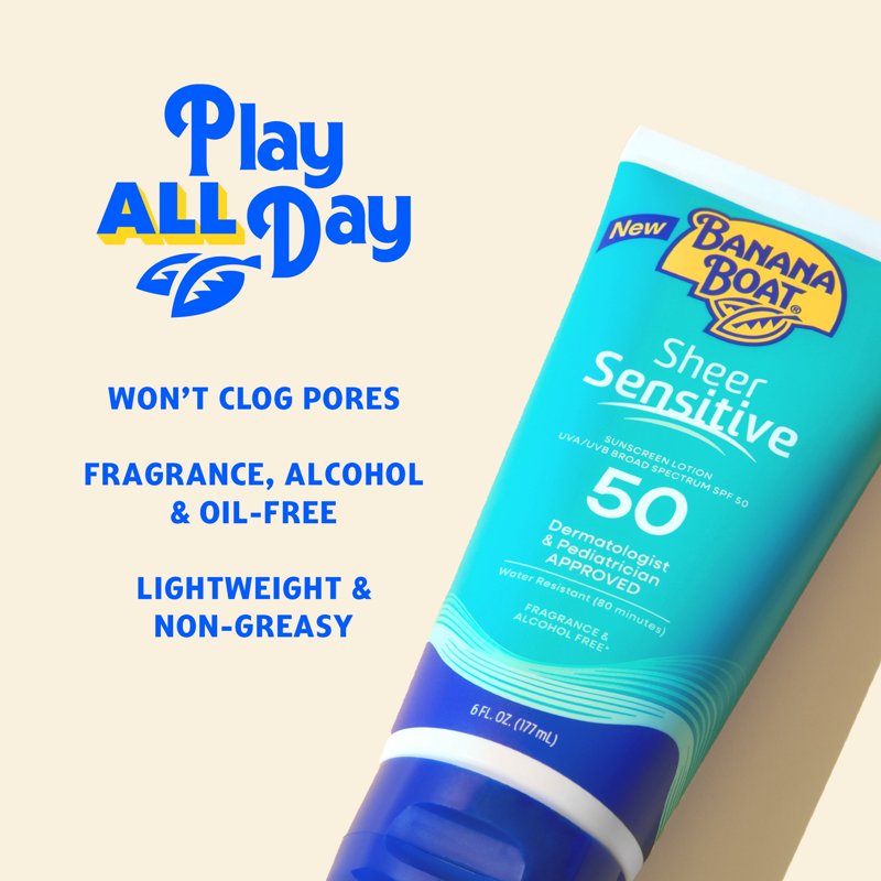 Sensitive Sunscreen Lotion SPF 50 - Lightweight & Water-Resistant for Kids & Adults