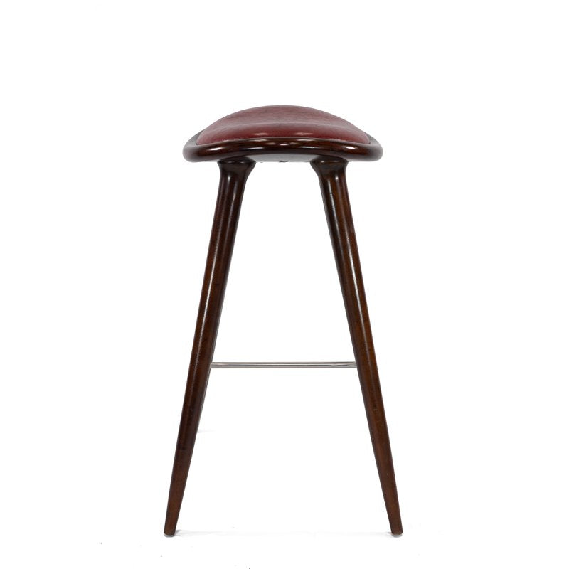 29-Inch Oval Stool - Brown & Cappuccino - Modern Design