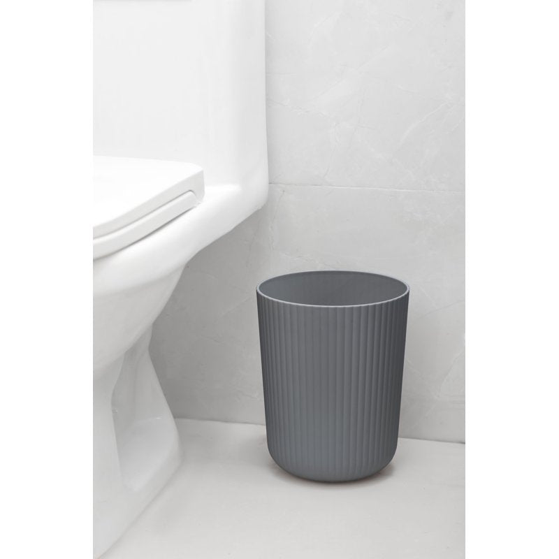 Mainstays Rubberized Plastic Ribbed Bathroom Set - Gray, 4-Piece