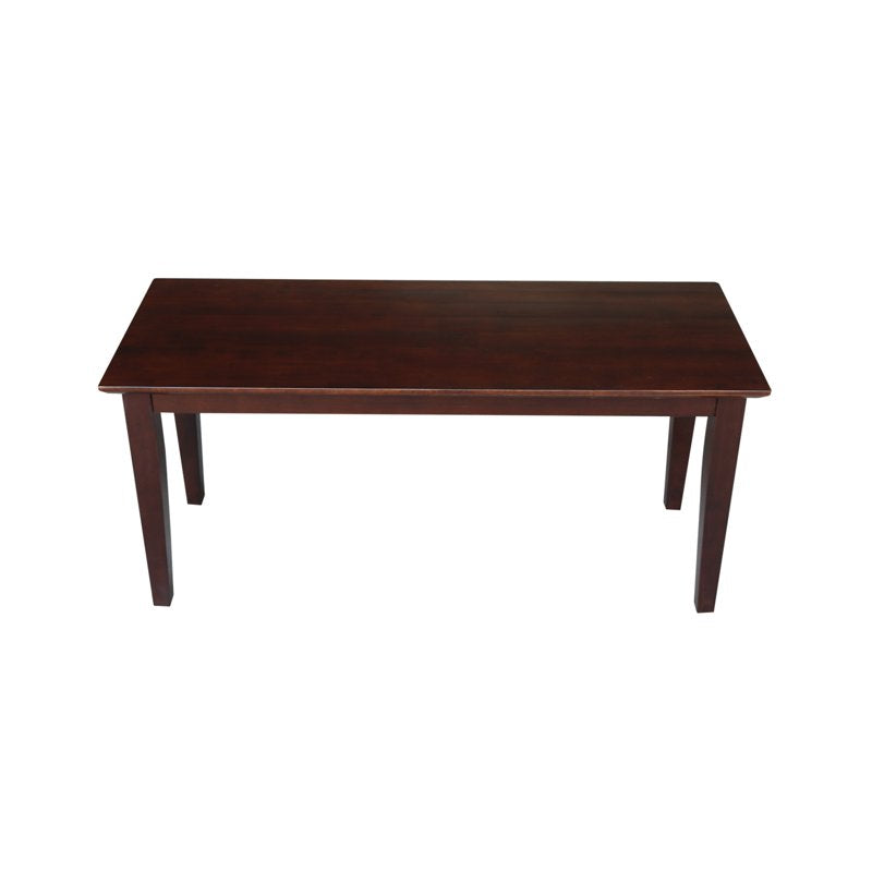 Shaker-Style Bench - Rich Mocha, Solid Parawood Construction