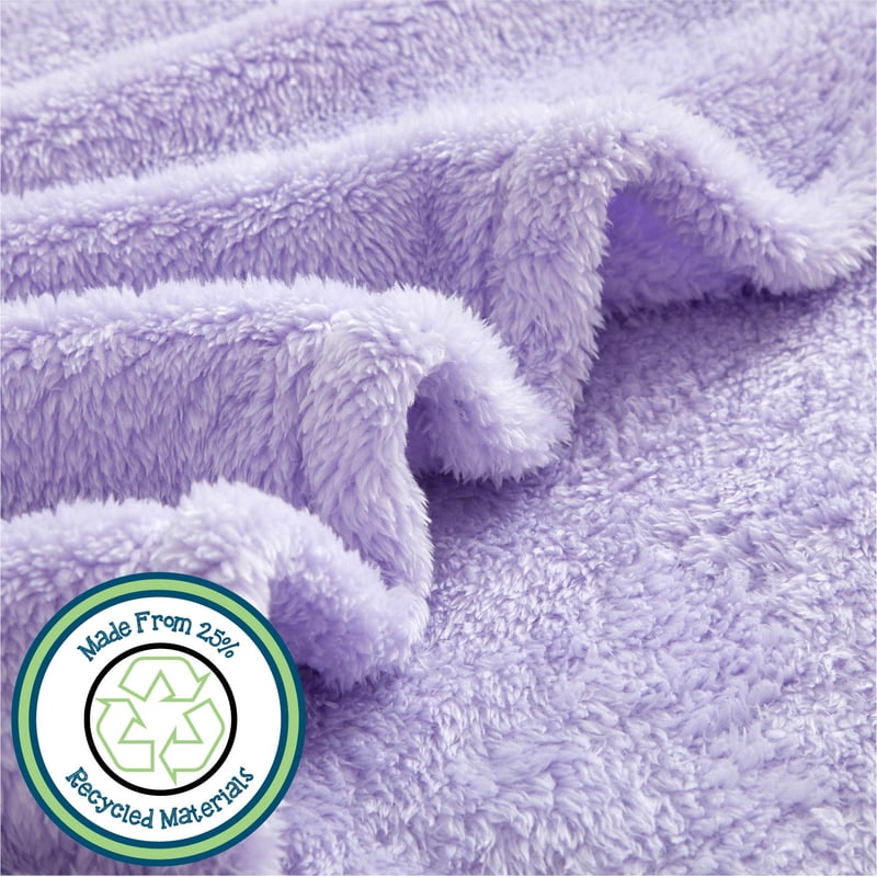 Purple Kids Faux Fur Throw Blanket - 72 x 50 Inches, Plush & Cozy, Machine Washable