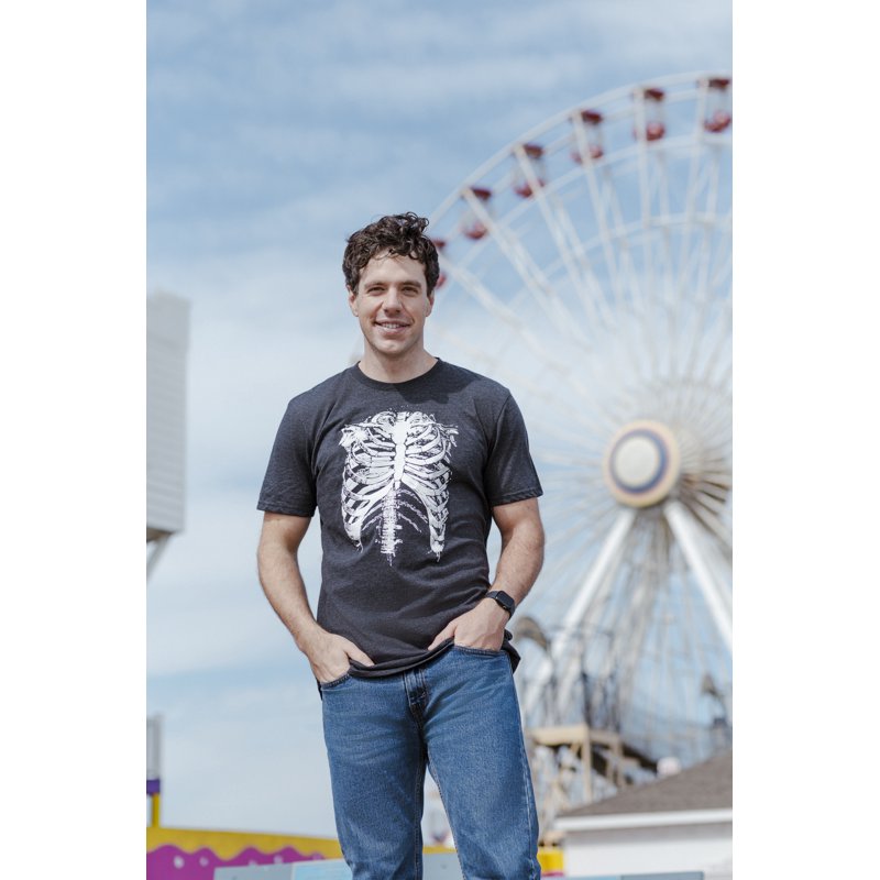 Mens 5XL Skeleton Rib Cage Halloween T Shirt - Funny Graphic Tee for Guys