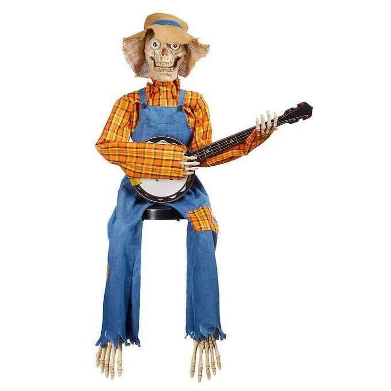 15.74 Inch Luminous Animated Skeleton Halloween Decor - Spooky Indoor Outdoor Props