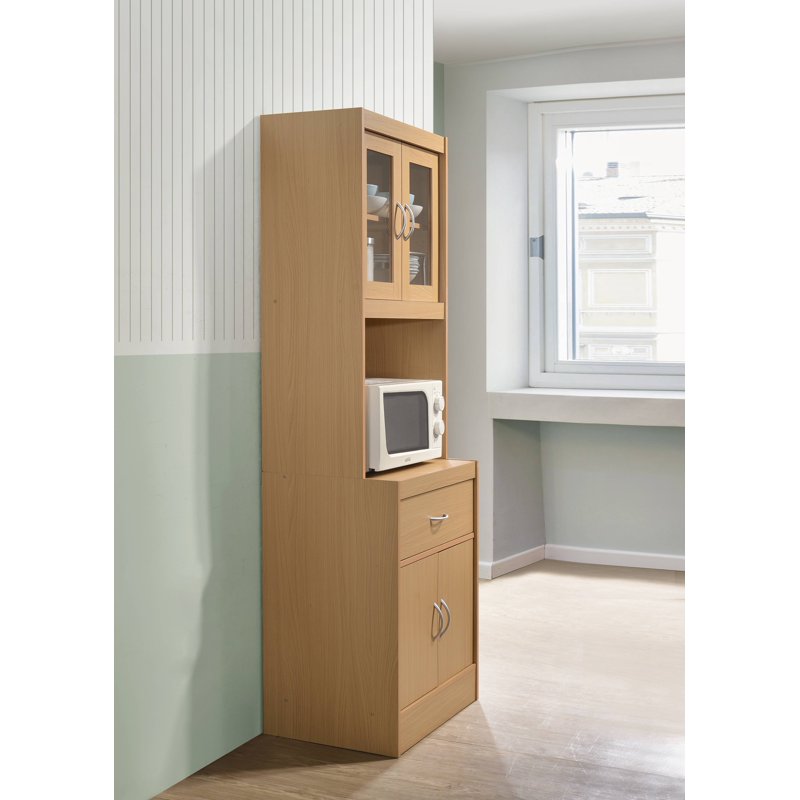 Kitchen Cabinet with 1 Drawer & Microwave Space - Beech