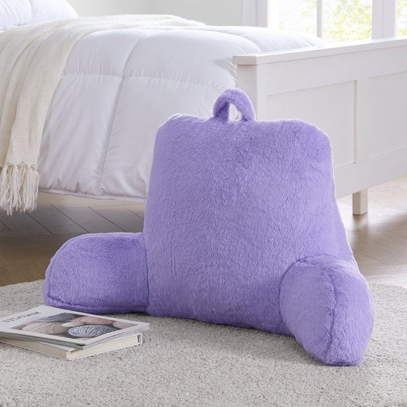 Mainstays Faux Fur Plush Bedrest Pillow - Specialty Size Lilac Bud
