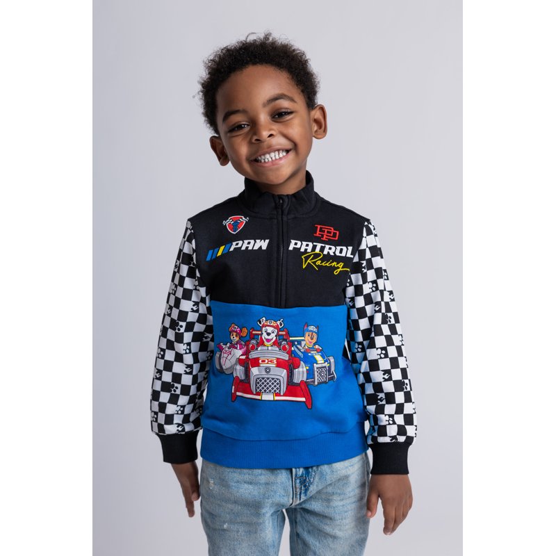 Toddler Boys Paw Patrol Skye Chase Marshall Fleece Half Zip Sweatshirt Black Blue 2T