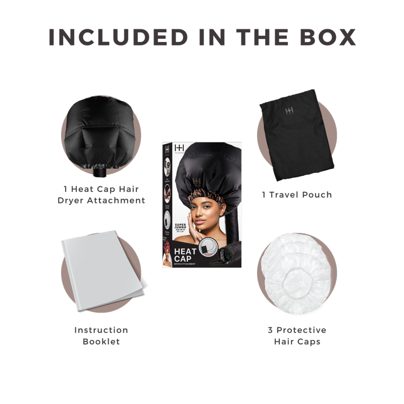 Super Jumbo Black Heat Cap Dryer Attachment for Hair Care