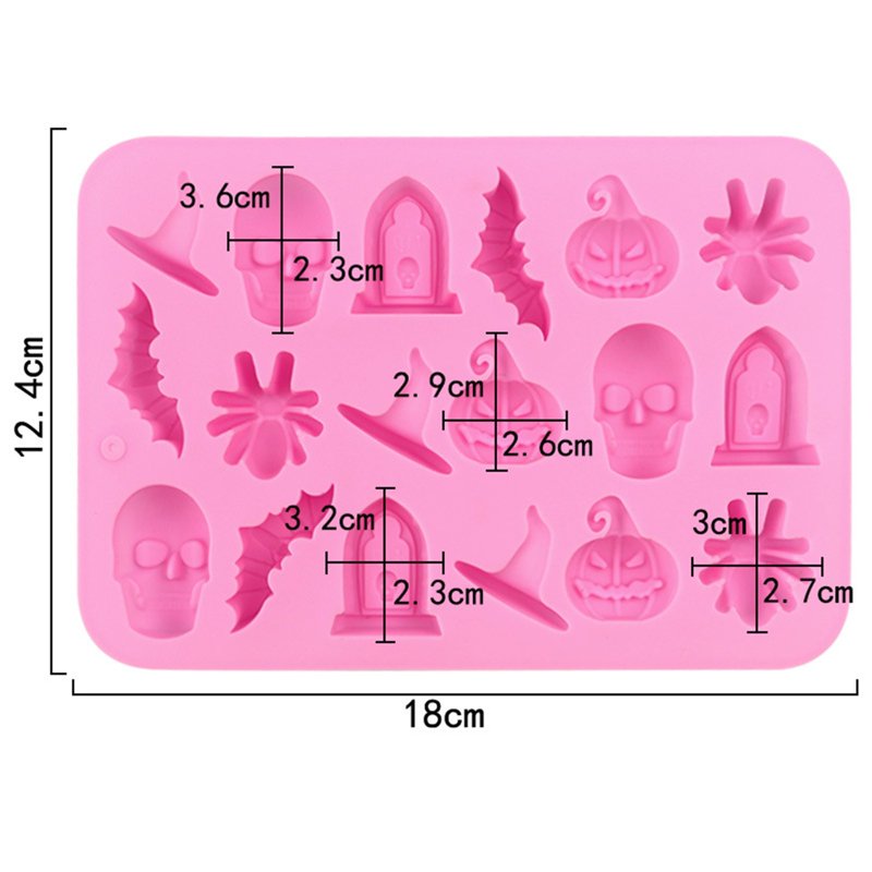 Halloween Silicone Candy & Cake Mold Set - Jack O Lantern Spider Witch Hat