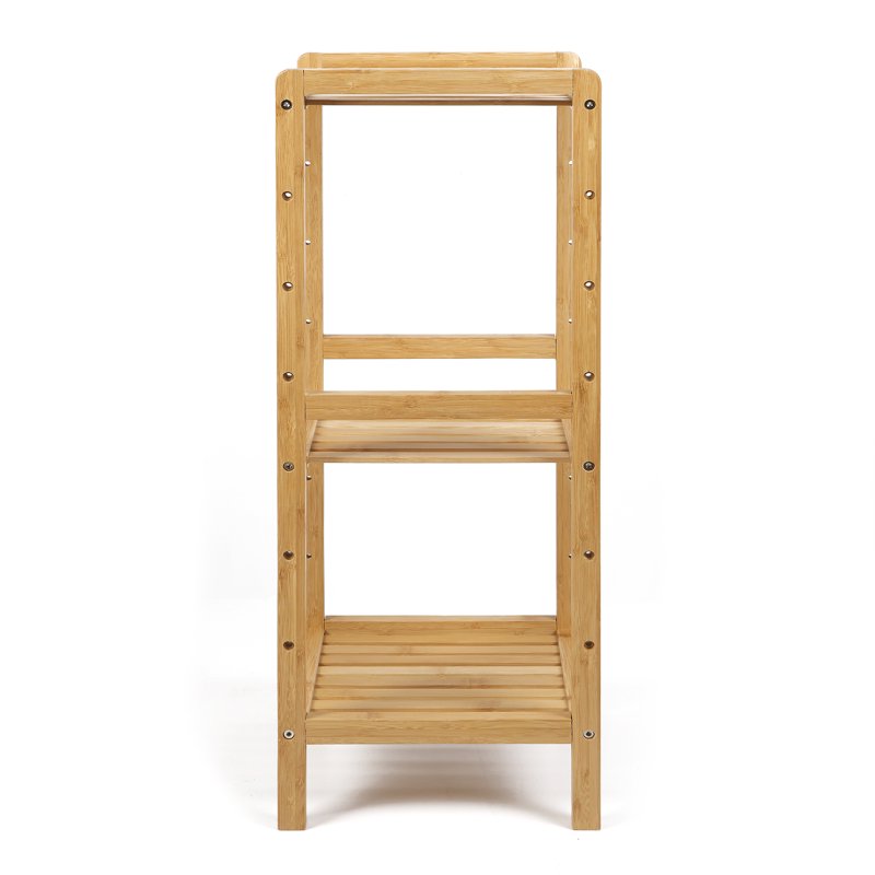 3-Tier Bamboo Freestanding Bathroom Shelf - Space-Saving Storage, 30 in