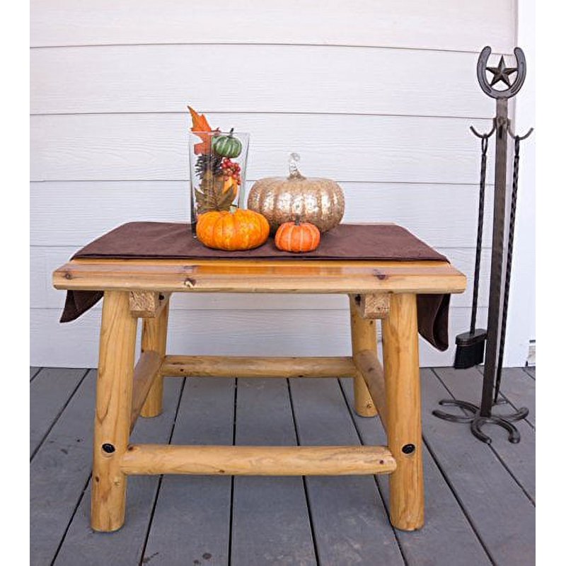 Aspen Outdoor Wood End Table - Natural Finish, Handcrafted