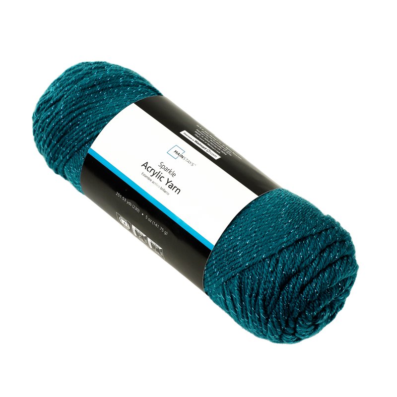 Sparkle Acrylic Yarn Teal - Medium Weight 5 oz Knitting & Crochet