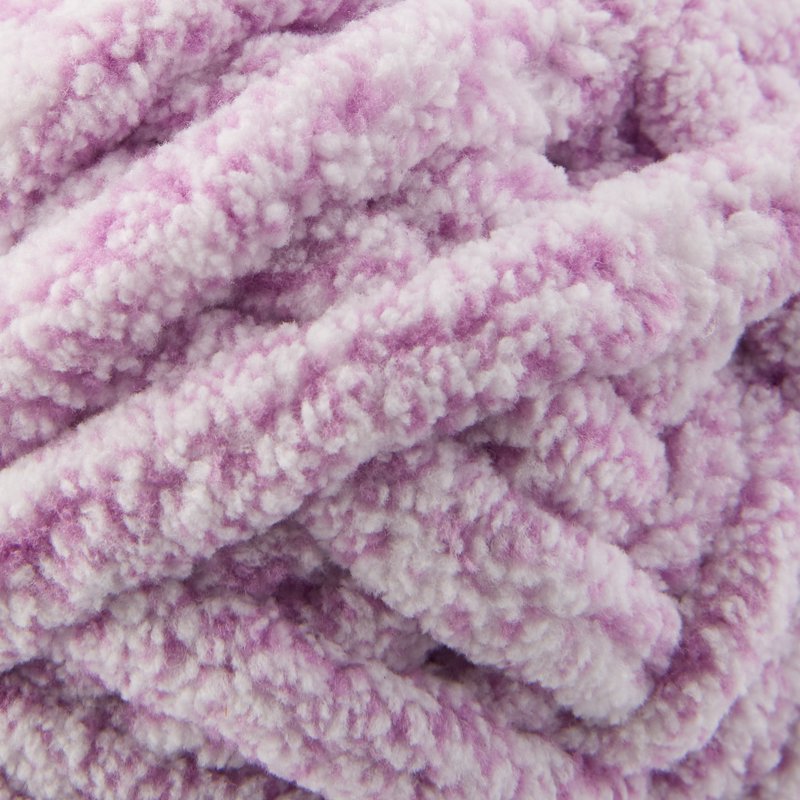 Super Bulky Chenille Heathered Yarn - Sweet Violet, 33 Yards, 100% Polyester