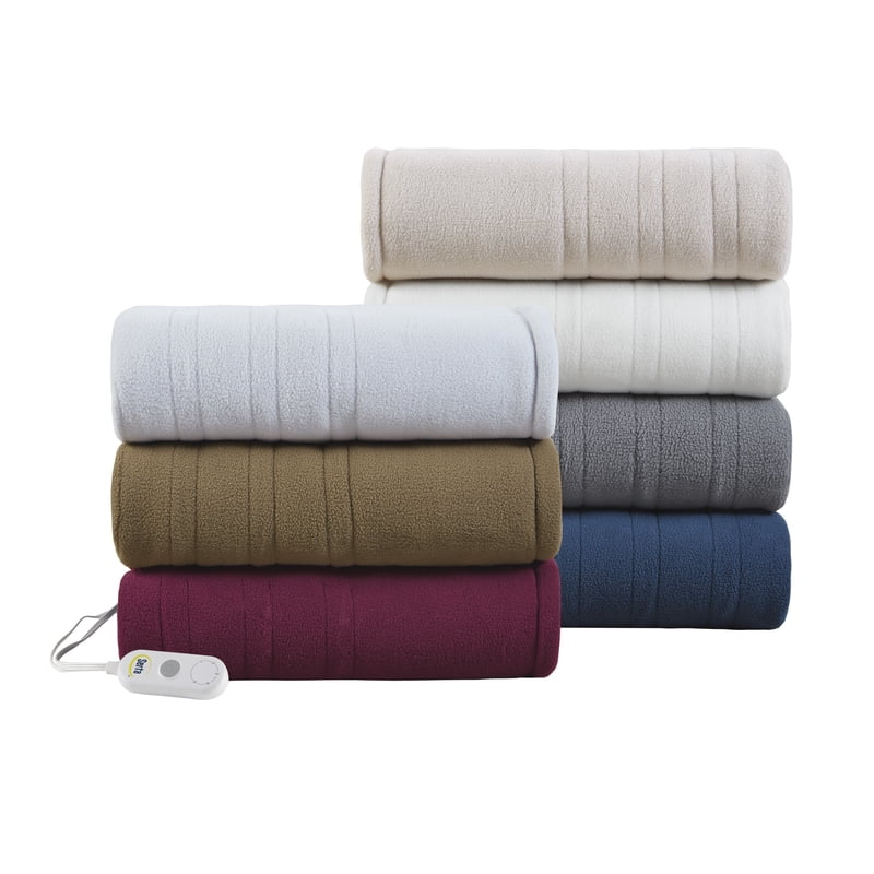 Serta Fleece to Sherpa Heated Throw Blanket - 50x60 Inch, Blue