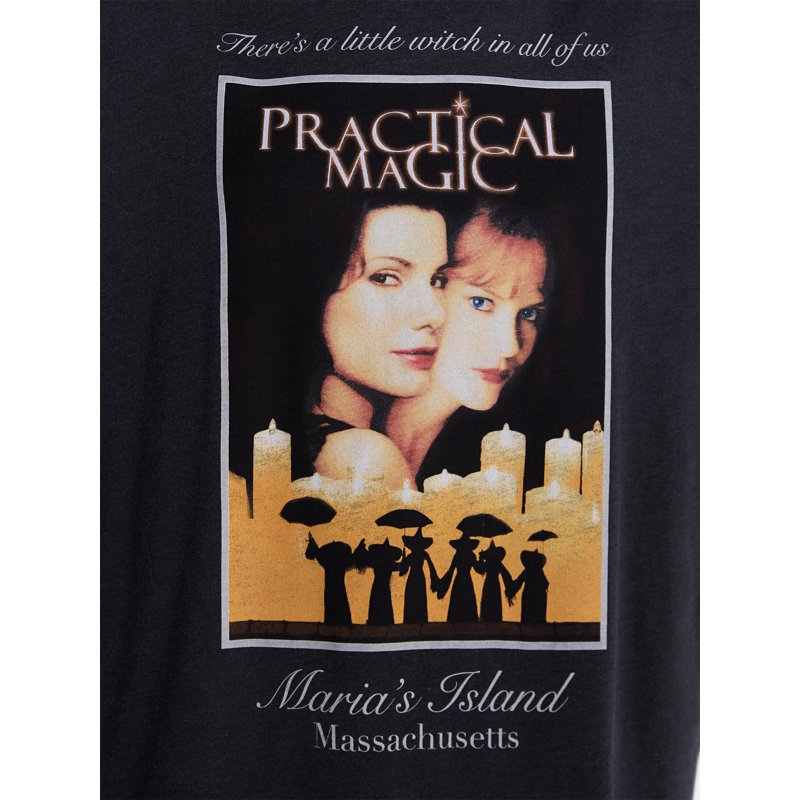 Practical Magic Women's Halloween Graphic T-Shirt with Short Sleeves - Black, XXL