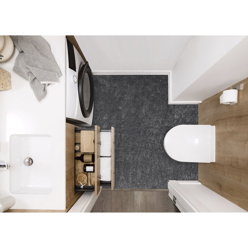 Washable Bathroom Rug 6' x 9' Cinder Gray Polypropylene Carpet - Garland