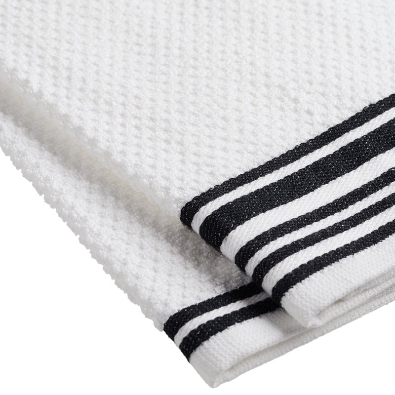 Woven Kitchen Towel Set - 4 Pack, 16x26 in, Black