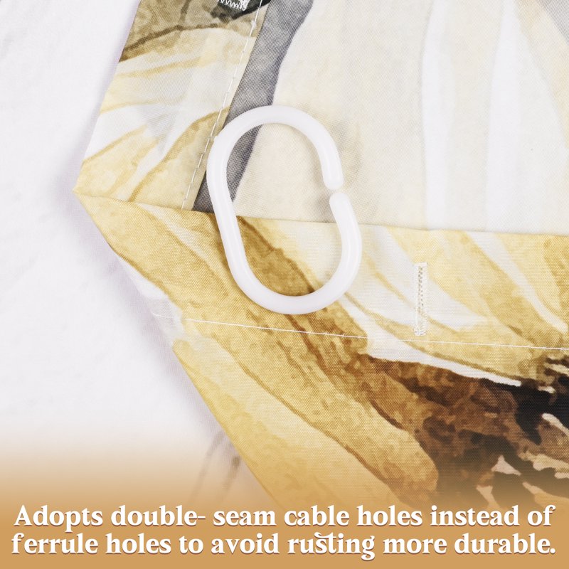Ikfashoni Fall Halloween Shower Curtain with Hooks - White Pumpkin Sunflowers Waterproof Bathroom Decor - Fall 2