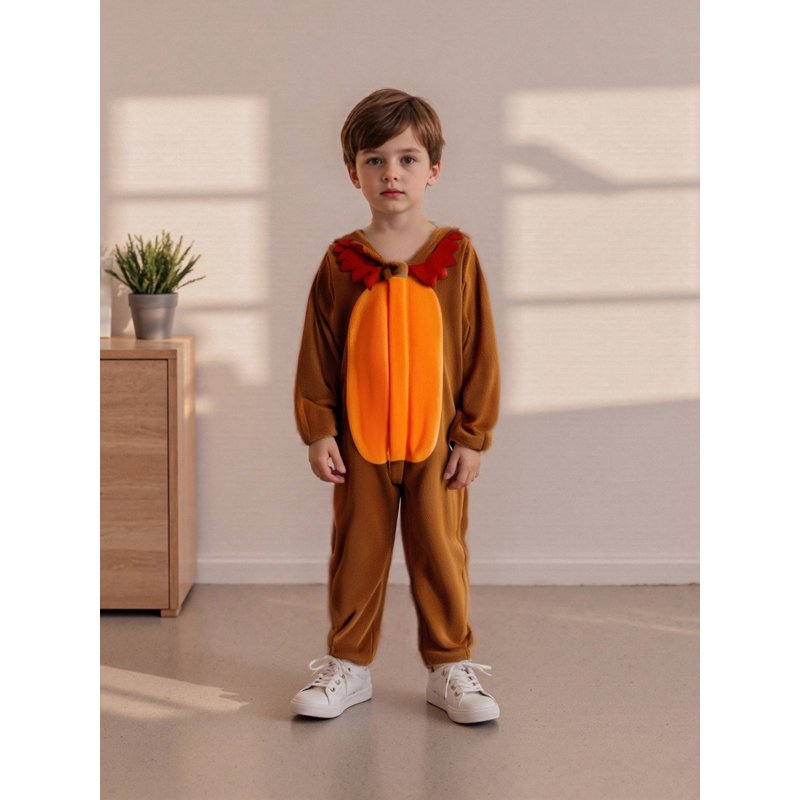 Toddler Baby Girl Boy Thanksgiving Turkey Costume Brown Orange 3-4 Years