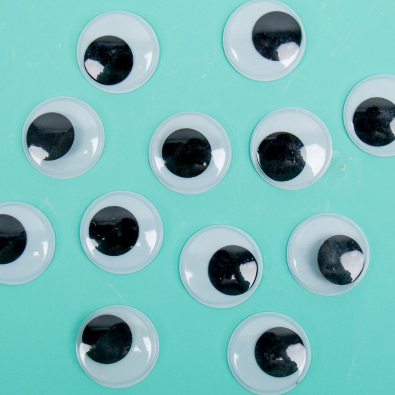 Hello Hobby Large Black and White Plastic Wiggly Eyes - 12 Pack, Variation of THIS listing