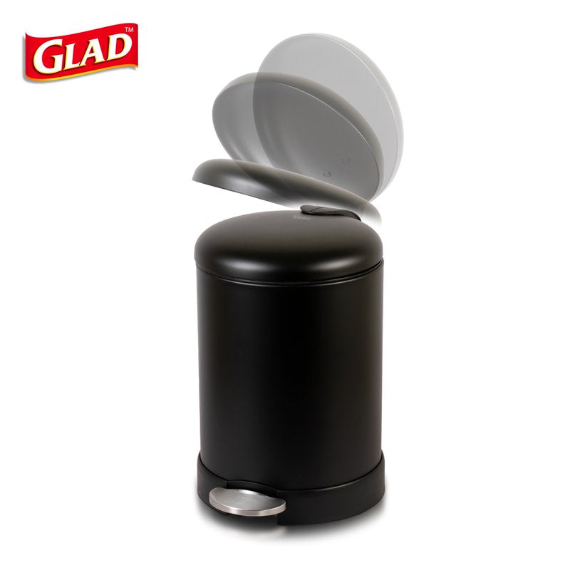 1.2 Gallon Stainless Steel Small Step Trash Can - Black