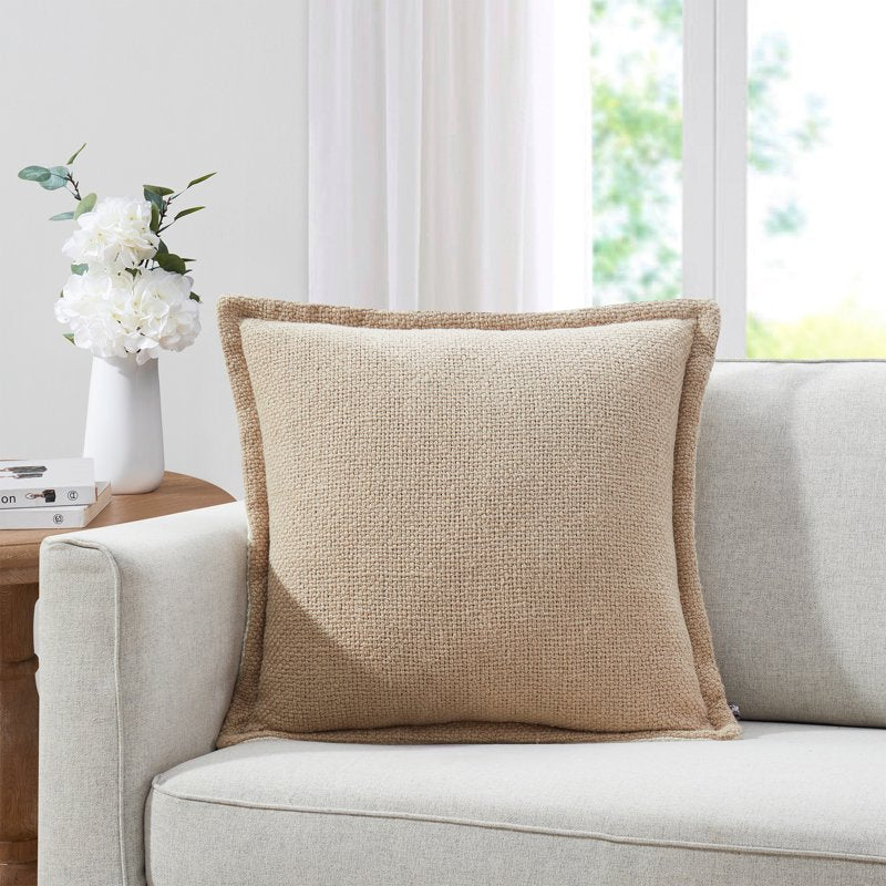 My Texas House 20x20 Reversible Cotton Decorative Pillow - Taupe, 2 Pack