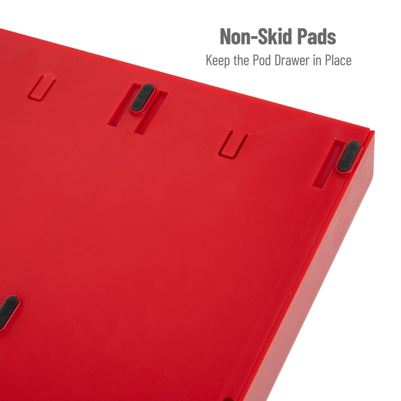 Coffee Pod Organizer with 3 Drawers, 36 Pod Capacity - Red