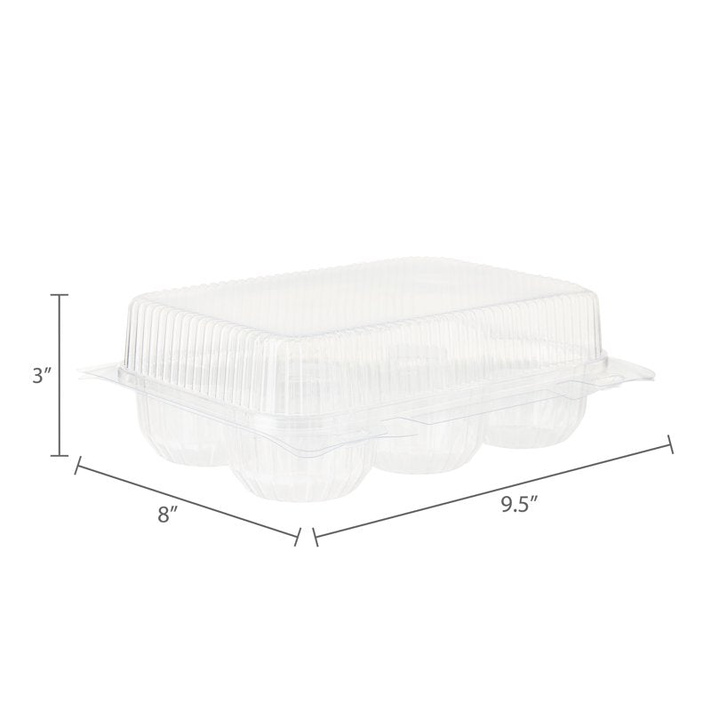 Clear Cupcake Boxes - 2 Pack of 4 Stackable Boxes