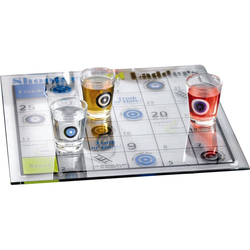 Shoots & Ladders Drinking Game Set with 16 Shot Glasses