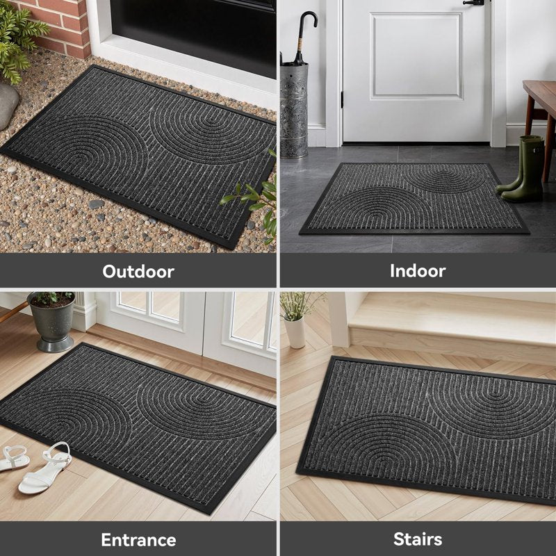 Outdoor Welcome Mat 24x35 Inch Non Slip Rubber Entry Rug with Arch Design - Gray Variation of THIS listing