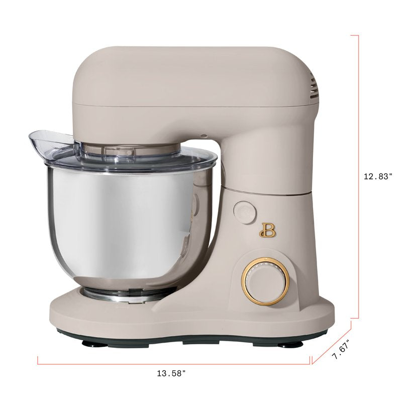 3.5 Qt Stand Mixer - Porcini Taupe with Beater, Dough Hook & Whisk