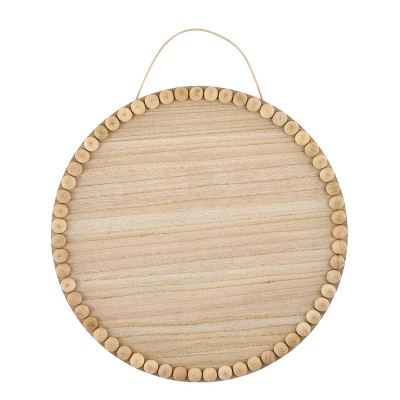 (3 Pack) 15-Inch Beaded Edge Wood Circle Plaque for DIY Home Decor - Unfinished Craft Surface with Jute Rope Hanger