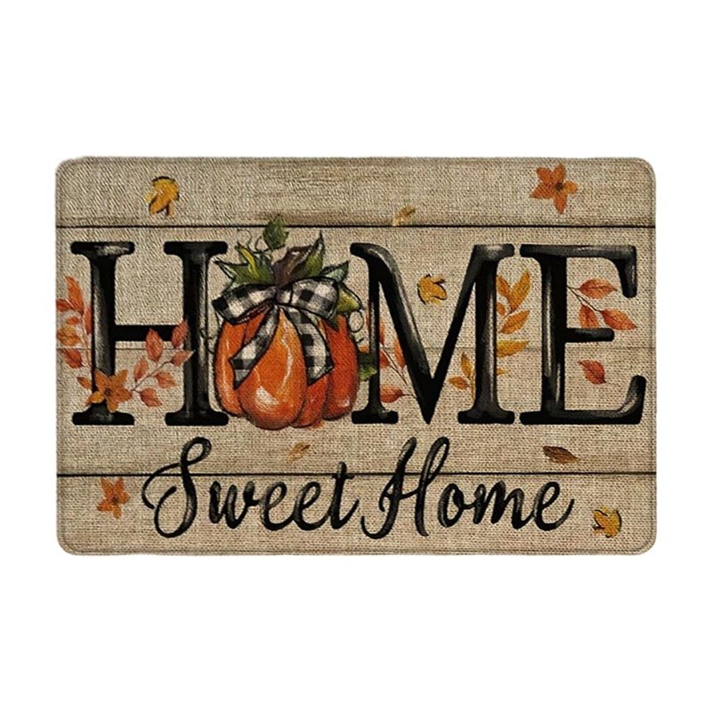 Autumn Pumpkin Sunflower Welcome Door Mat - Multicolor 012 - 16x24 Inch