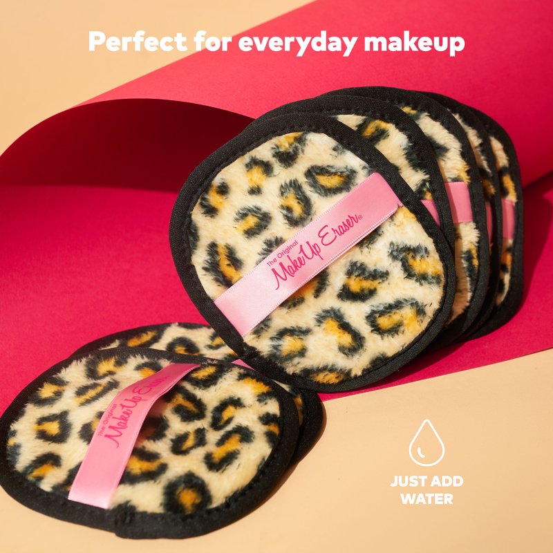Reusable Makeup Remover Cloth Set - 7-Day Leopard Print Washable Pads