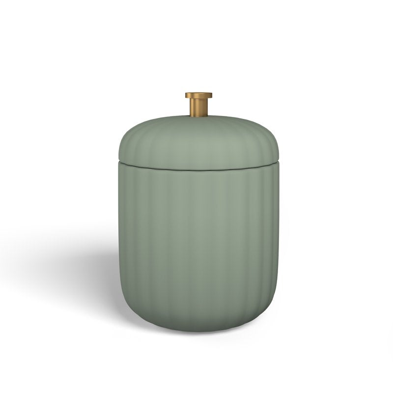 Sage Fluted Stoneware 2-Piece Vanity Jar Set by Drew Barrymore