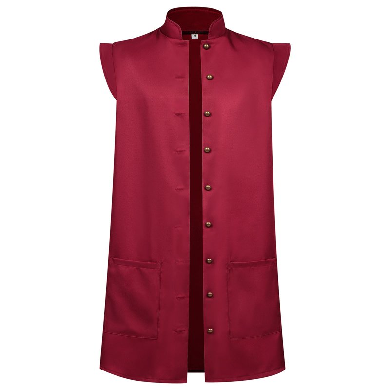 Men's Sleeveless Pirate Jacket Halloween Costume - Red, Size S