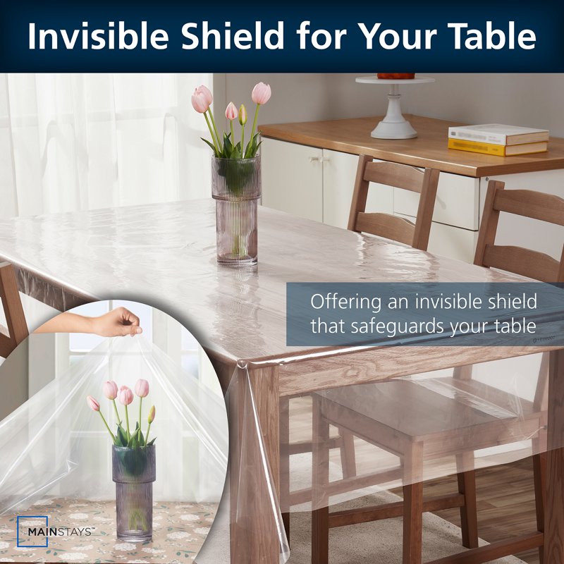 Clear Table Protector - PEVA, Indoor & Outdoor, 60 in x 102 in