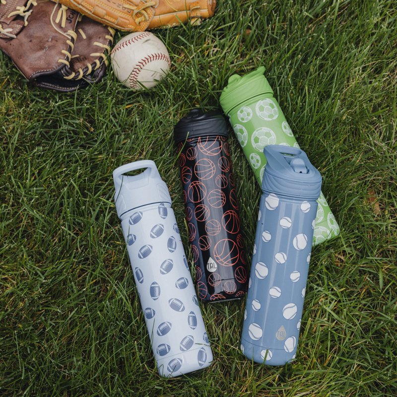 26oz Stainless Steel Ranger Water Bottle with Easy Sip Straw - Basketball