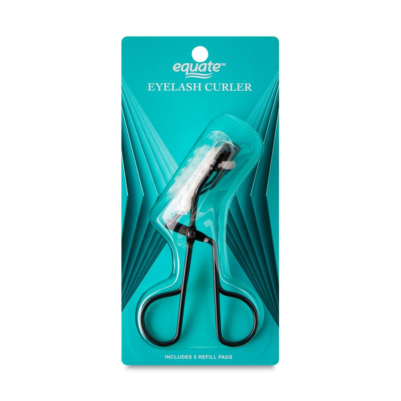 Metal Eyelash Curler with 5 Refill Pads - Black