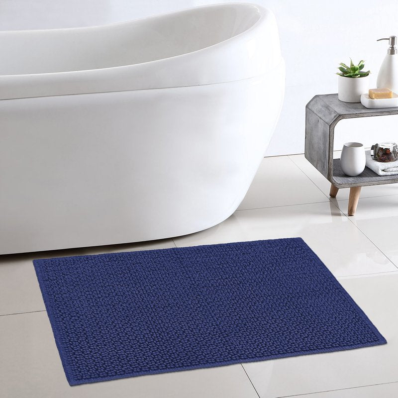 Better Homes & Gardens Soft Cotton Looped Bath Mat - Blue Admiral 20 x 34 inches - Single