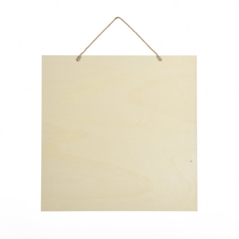 15.75-Inch Unfinished Square Wood Plaque for DIY Decor and Crafts