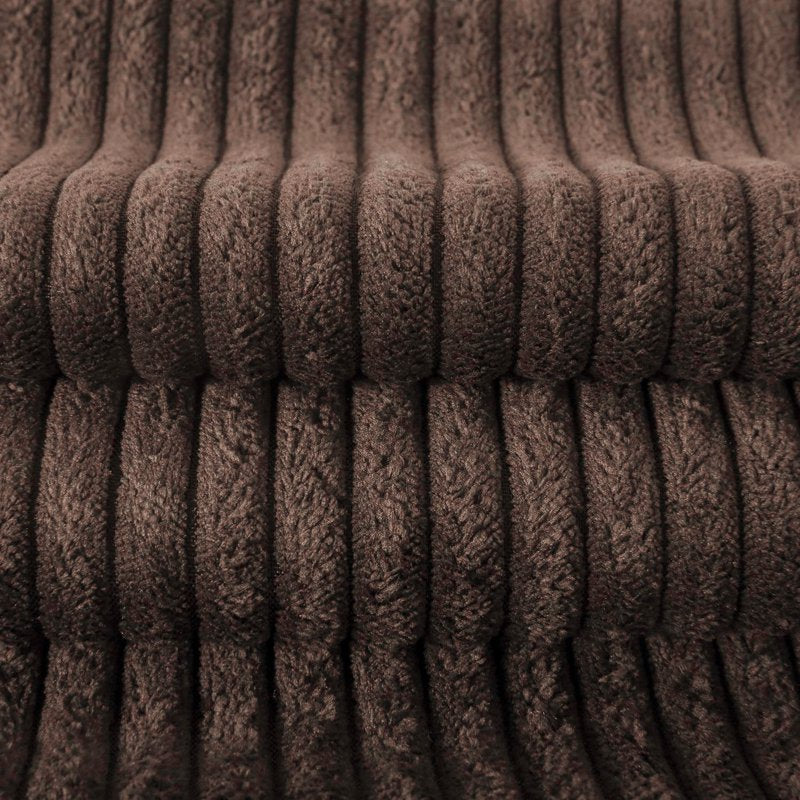 20-Inch Dark Brown Velvet Square Throw Pillow Set of 2 - Fluffy Corduroy Accent Cushions