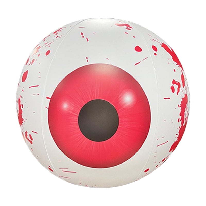 Inflatable Halloween Bloodshot Eyeball Decorations with LED Lights - 15.7 Inch, Indoor & Outdoor Lawn Party D