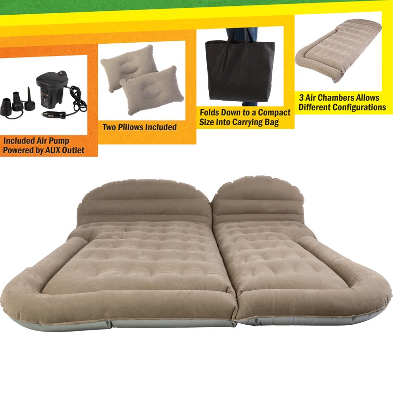 Wakeman Outdoors Gray SUV Camping Air Mattress with Pump & Pillows