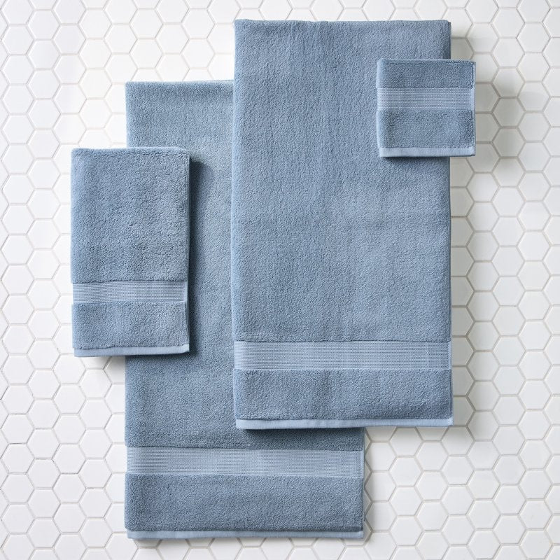 Cotton Bath Towel Blue Silver - Soft & Absorbent, 30x56 Inches - Better Homes & Gardens